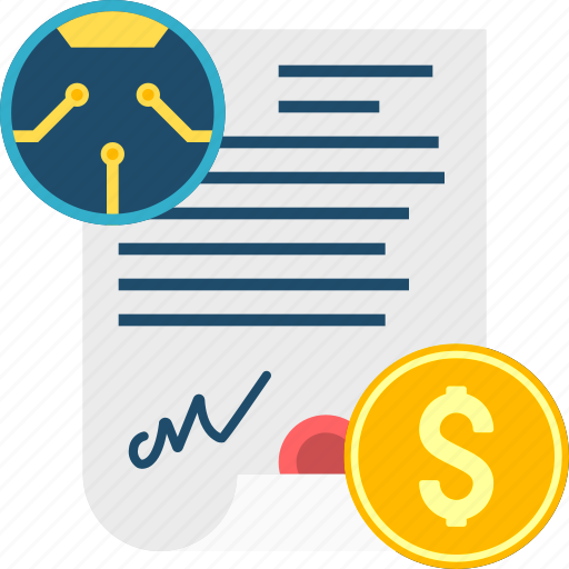 Chip, coin, contract, document, dollar, sign, smart icon - Download on Iconfinder