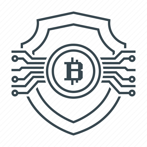 Bitcoin, cryptocurrency, encrypted, protection, shield icon - Download on Iconfinder