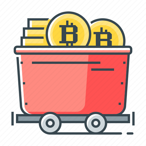 Bitcoin, coin, cryptocurrency, mining, trolley icon - Download on Iconfinder
