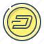 coin, cryptocurrency, dash 