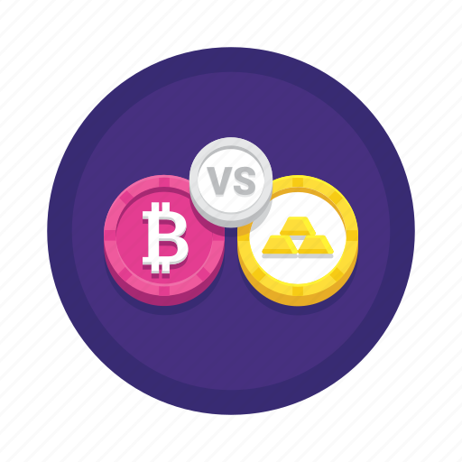 Bitcoin, cryptocurrency, gold, vs icon - Download on Iconfinder