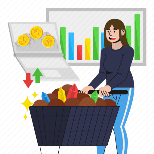 Cryptocurrency, blockchain, digital currency, investment, investing, returns, growth illustration - Download on Iconfinder