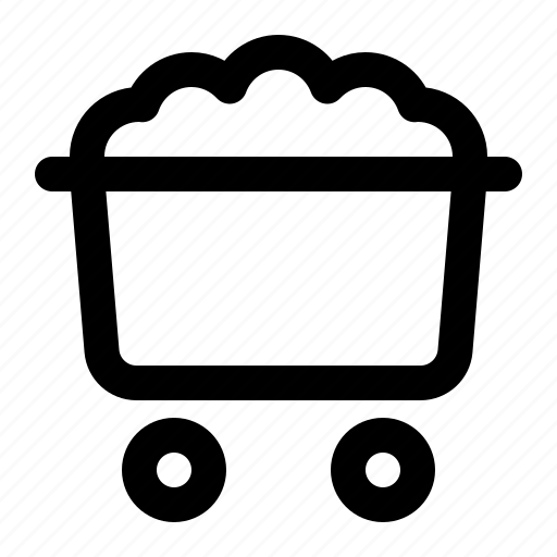 Mining, cart, trolley, coal, gold, truck, pushcart icon - Download on Iconfinder