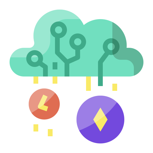 Air, drop, cryptocurrency, digital, coin, cloud, money icon - Free download