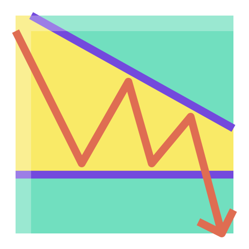Down, trend, graph, trader, cryptocurrency, bitcoin, stock icon - Free download