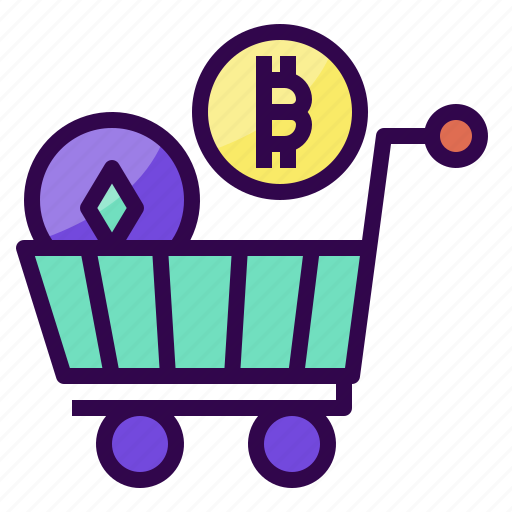 Shopping, basket, digital, asset, cryptocurrency, coin, money icon - Download on Iconfinder