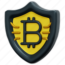 protection, shield, cryptocurrency, digital, currency, bitcoin, security, safe, 3d 