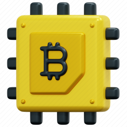 Cpu, bitcoin, digital, currency, money, blockchain, chip 3D illustration - Download on Iconfinder