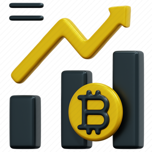 Growing, up, graph, crypto, cryptocurrency, bitcoin, data 3D illustration - Download on Iconfinder
