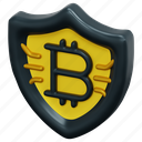 protection, shield, cryptocurrency, digital, currency, security, bitcoin, safe, 3d 