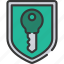cryptography, key, shield 