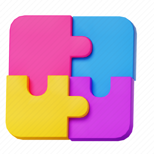 Puzzle diagram, step, pieces, puzzle, strategy, infographic, analytics 3D illustration - Download on Iconfinder