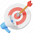 target, dart, goal, arrow, megaphone, marketing, business, advertisement, promotion 