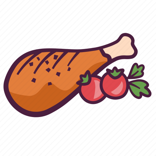 Food, chicken, meat, drumstick, leg, piece, grilled icon - Download on Iconfinder