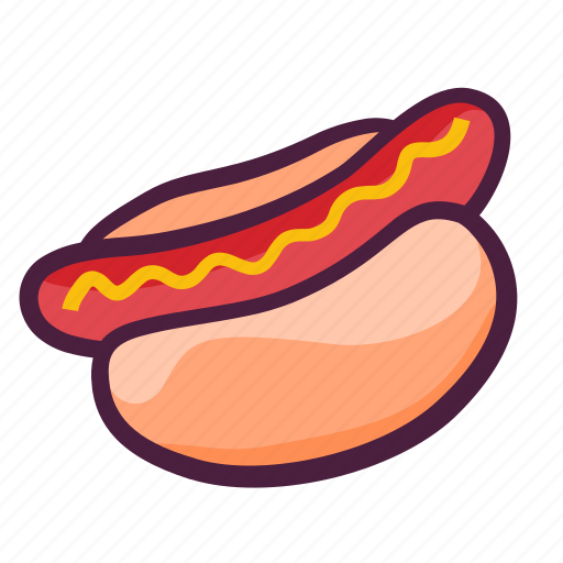Food, restaurant, sausage, mustard, bun, hot dog, fast food icon - Download on Iconfinder