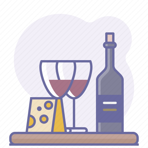 Bottle, cheese, culinarium, cups, restaurant, sommelier, wine icon - Download on Iconfinder