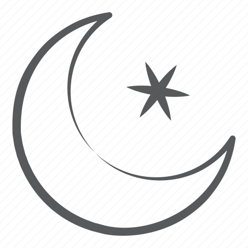 Crescent, crescent and star, eid moon, moon, nighttime, symbol of islam icon - Download on Iconfinder