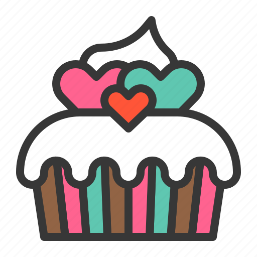 Cake, cupcake, dessert, food, muffin, sweets, valentine icon - Download on Iconfinder