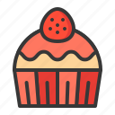 baked, bakery, cake, cupcake, dessert, muffin, strawberry, sweets