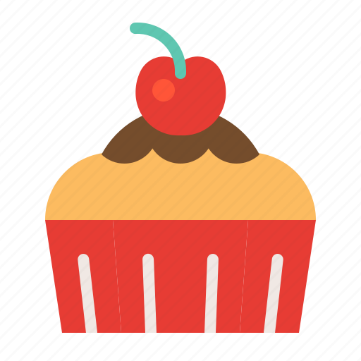 Cake, cherry, cupcake, dessert, muffin, sweets, valentine icon - Download on Iconfinder