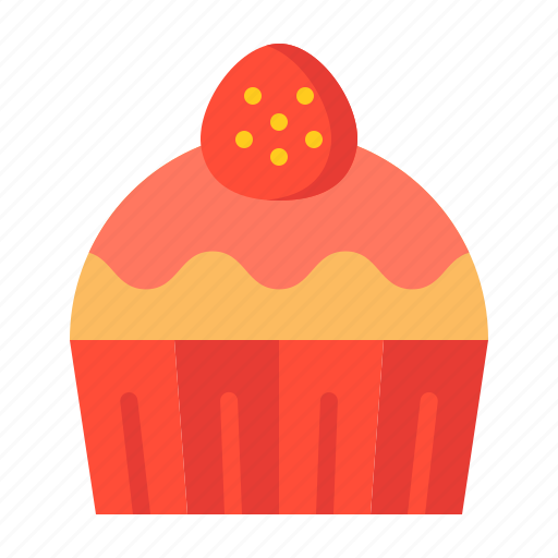 Cake, cupcake, dessert, muffin, strawberry, sweets, valentine icon - Download on Iconfinder