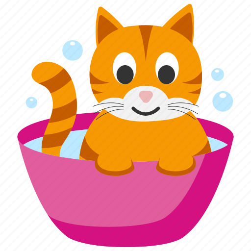 Sticker, cat, cupid, pet, washing, hygiene, bath icon - Download on Iconfinder