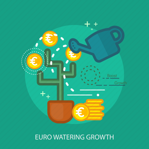 Business, concept, currencies, euro watering growth, finance, money, saving icon - Download on Iconfinder