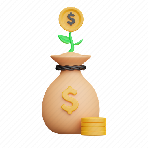 Money growth, investments, money, finance, growth 3D illustration - Download on Iconfinder
