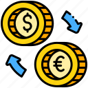 exchange, euro, currency, dollar, transfer