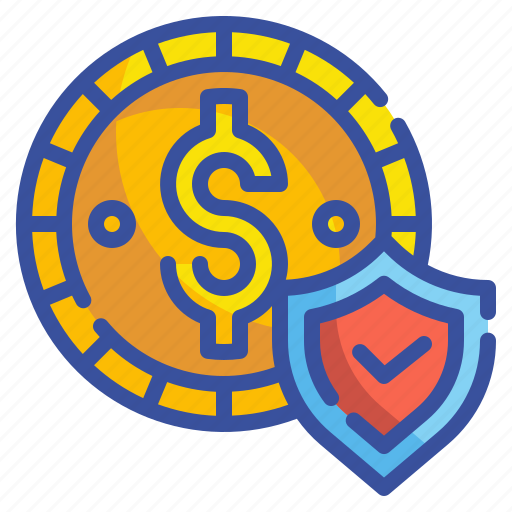 Shield, protection, insurance, coin, verified, money, safety icon - Download on Iconfinder