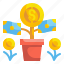 economy, currency, investment, funding, growth, money, plant 