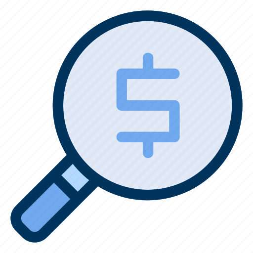 Analysis, currency, glass, magnifying icon - Download on Iconfinder