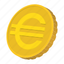 coin, currency, euro, finance, gold, isometric, wealth