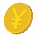 cartoon, coin, currency, finance, gold, japan, yen 