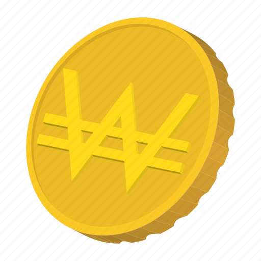 Cartoon, coin, currency, finance, gold, south, won icon - Download on Iconfinder