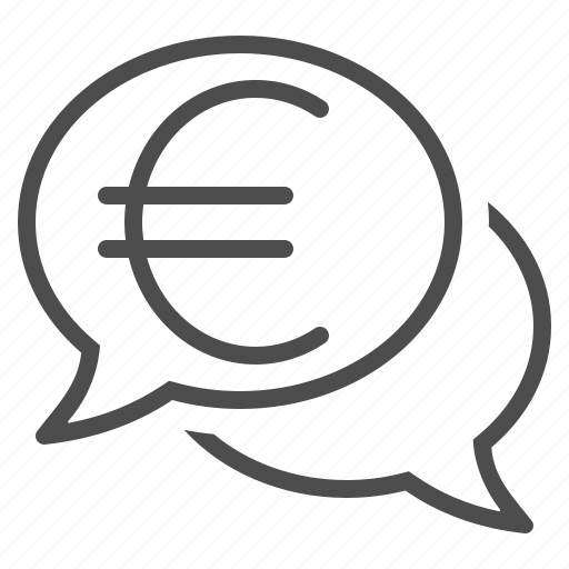 Chat bubble, conversation, euro, finance, speech bubble, talking icon - Download on Iconfinder