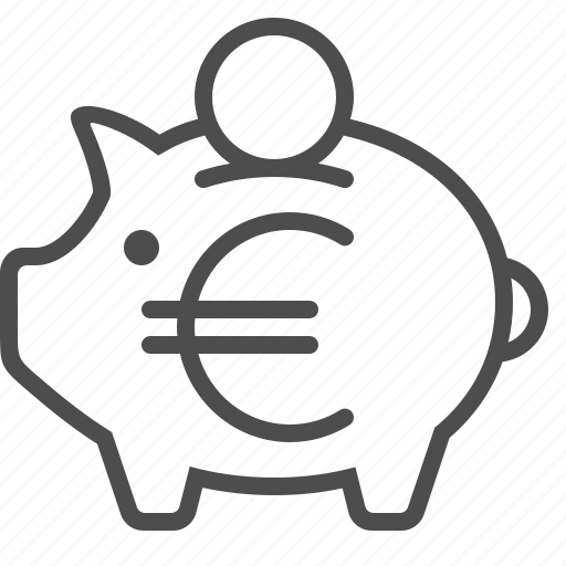 Coin, euro, piggy bank, savings icon - Download on Iconfinder