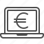 computer, euro, finance, internet banking, laptop, online banking 