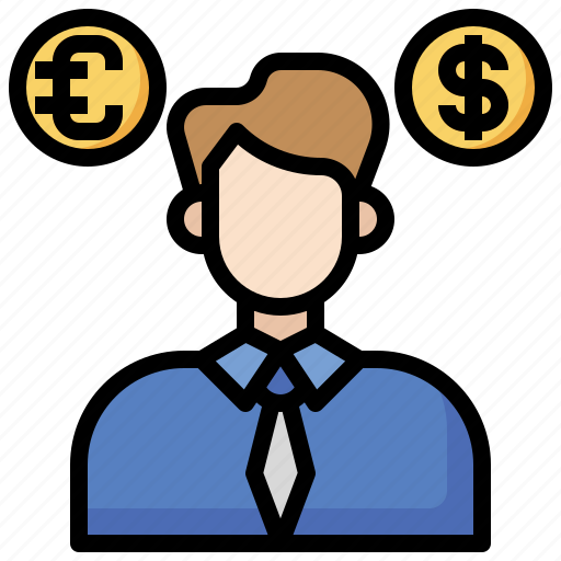 Businessman, investor, professions, jobs, salary, finance, currency icon - Download on Iconfinder