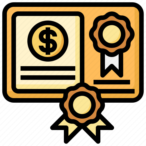 Certificate, files, folders, dollar, investment, certification, contract icon - Download on Iconfinder