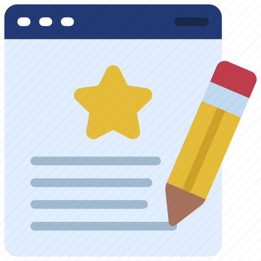 Write, online, review, written, rating, browser icon - Download on Iconfinder