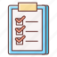 checklist, clipboard, feedback 