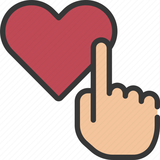 Press, heart, like, finger, hand icon - Download on Iconfinder