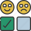 tick, happy, box, emoji, reaction 