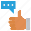 customer service, feedback, hand, like, message, service, thumb 