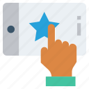 click, finger, hand, mobile, phone, service, star