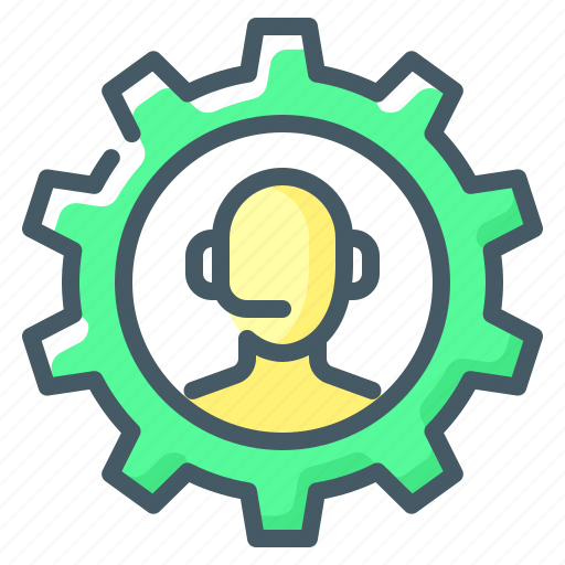 Call, person, service, support, gear, setting icon - Download on Iconfinder