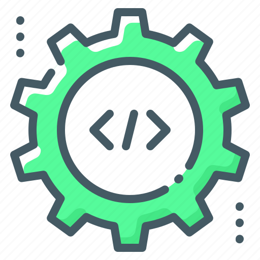 Code, coding, development, cogwheel, gear, technical support icon - Download on Iconfinder