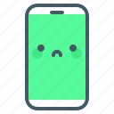 emoji, mobile, phone, sadness