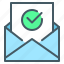 message, letter, mail, tick, check, e-mail 